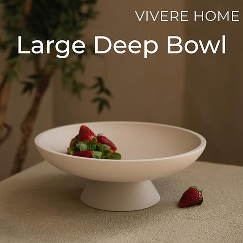 12" Concrete Extra Large Fruit bowl for Kitchen Counter, Coffee Table Decor, Decorative Key Bowl, Home Décor Accents, Kitchen Counter Decor Grey