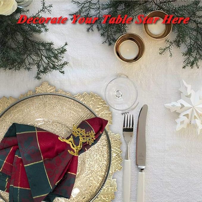 [New Napkin Rings Set of 8 Gold Set of 8 Napkin Rings Christmas, Holidays, Thanksgiving (Deer-3)