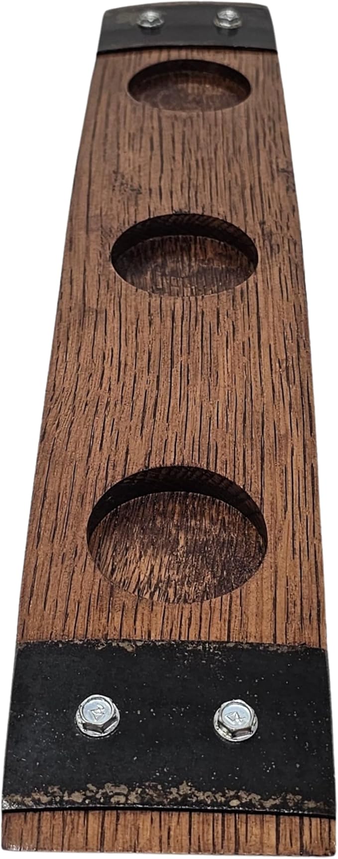 Premium Barrel Stave Whiskey, Scotch, Bourbon - Crystal Glass Flight (Red Mahogany)