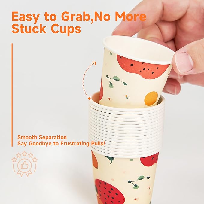100 Pack 3 oz Bathroom Cups, Disposable Paper Cups with Rolled Rim, Small Paper Mouthwash Cup for Guest Bathrooms, Vanity & Office Use, Off-white