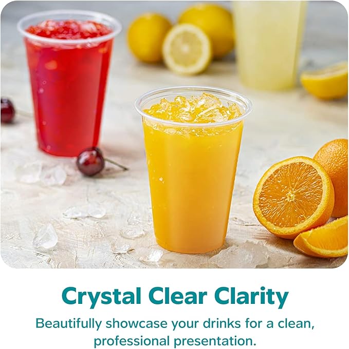 GUSTO Clear Plastic Cups [16 oz - 240 Count] Disposable Cold Drinking Cups for Parties, Events, & Everyday Use - Crystal Clear, BPA-Free, Durable Polypropylene - Formerly Comfy Package