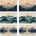 Tropical Landscape Placemats Set of 6,Palm Trees Sunset Seascape Exotic Linen Washable Kitchen Dining Table Mats Heat Resistant Place Mats for Home Party Indoor Holiday
