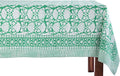 ATOSII Meadow Green 100% Cotton Fall Tablecloth, Handblock Print Rectangle Table Cover for Kitchen Dining Linen I Parties, Weddings, Outdoors, Easter Table Cloth Decor 60 X 90 Inches I 6 Seater