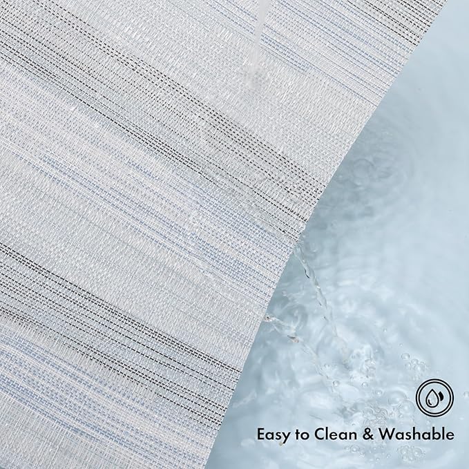 Winknowl Placemats Set of 6, Heat Resistant Stain Resistant Woven Vinyl Insulation Place mats, Durable Washable Elegant Table Mats for Kitchen Dining Table Decor (Lightsteel Blue)