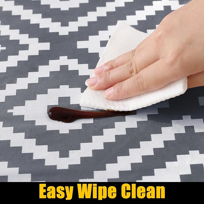 Smiry Rectangle Table Cloth Cover, Waterproof Elastic Fitted Picnic Tablecloth for 5 Foot Tables, Wipeable Flannel Backed Vinyl Tablecloths for Camping, Dining, Outdoor (Grey, 30" x 60")