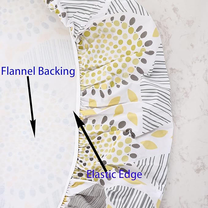 Walrus Round Vinyl Fitted Tablecloth with Flannel Backing Elastic Edge Design Table Cover Waterproof Oil-Proof PVC Table Cloth Stain-Resistant Best for 37"-44" Round