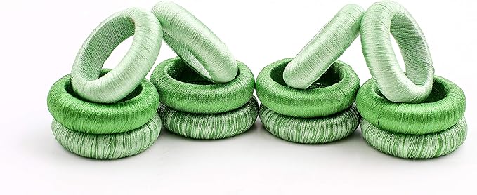 Thread Napkin Ring Set of 24 - Beautiful Elegant Fancy Decorative Napkin Holder for Dining Table Décor, Farmhouse, Wedding, Dinner, Party, Family Gathering, Easter, Everyday Use - Green Combo