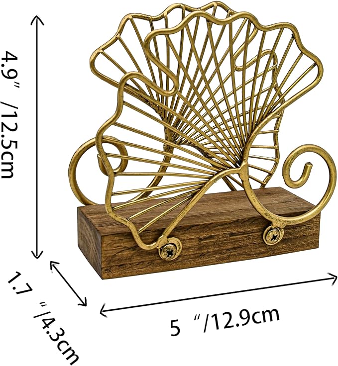 Leaves Vertical Napkin Holder, Contemporary Disposable Paper Hand Tower Storage Tray Caddy, Metal Paper Storage for Kitchen, Stylish Towel Dispenser, Mail Letter Sorter Rack, Document File Organizer