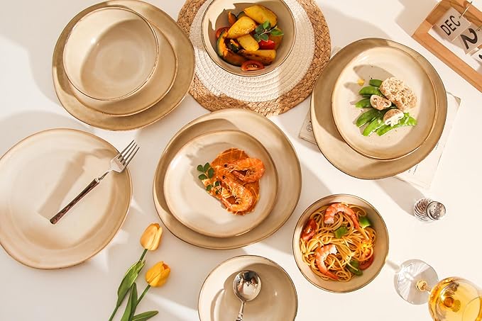 12-Piece Stoneware Dinnerware Set for 4 (Cream)
