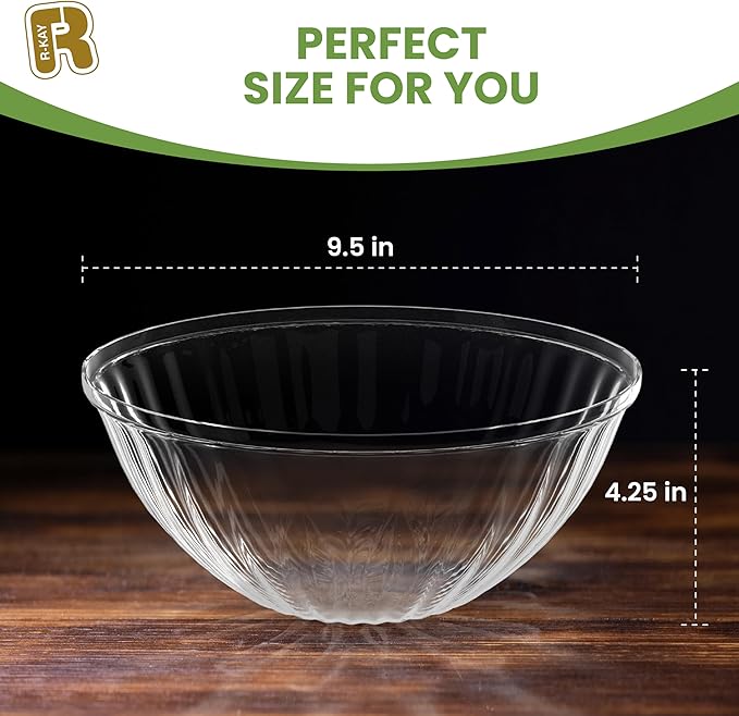 R-kay 6 Pack Extra Large Serving Bowl - 96 Ounce Plastic Serving Bowls For Entertaining - Clear Plastic Bowls For Salads And Snacks - Disposable bowls For All Occasions