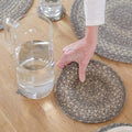 Homespice Grey Cloud Jute Braided Trivets for Table, Warm Farmhouse Decor, Set of 3, Grey 8" Round Heat Resistant Mat - Rich Colors, Easy to Clean, Durable and Protects Furniture