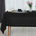 D'Moksha Homes Black Linen Tablecloth for Rectangle Tables 60 x 144 Inch - 100% Pure Linen Black Table Cloth - Classic Hemstitch, Machine Washable Dining Tablecloth for Spring, Easter