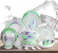 50 Pcs Fine Bone China Dinnerware Set, Porcelain & Ceramic Dinnerware Sets, Bone Stoneware & Ceramic Cookware Tableware Set Includes Dinner Plates|Spoons|Pasta Bowls|Soup Pot|Chopsticks