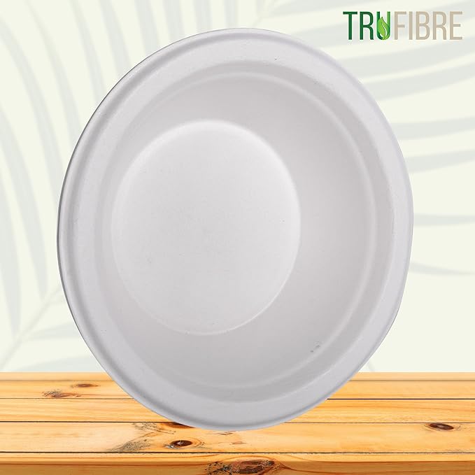 12 Oz Paper Bowls, 100 Pack 100% Compostable Heavy Duty Eco-Friendly Bagasse, Biodegrable Disposable Bowls for Hot, Cold Cereal, Soup, Salad, Bulk