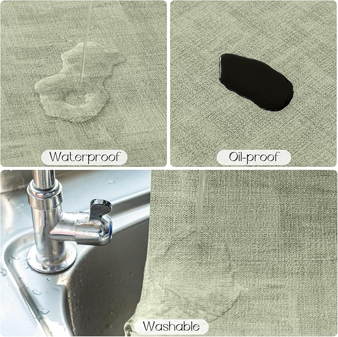 Romanstile Sage Green Placemats Set of 6, Vinyl 100% Waterproof Oil-Proof Wipeable Place Mats, Heat Resistant Dual Sided Table Mats for Kitchen/Dining/Party (Grey Green, 12 x 17 Inch)