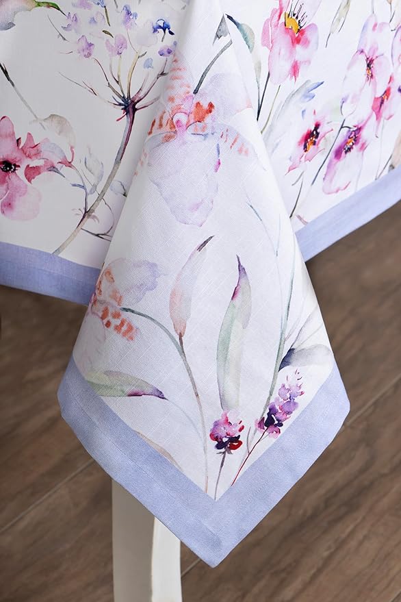 Maison d' Hermine Table Cloth Rectangle Table 100% Cotton 70 x 120 Inches Tablecloth Reusable Decorative for Dining Room Farmhouse Home Valentines Day Decorations Spring Summer - Summer Floral