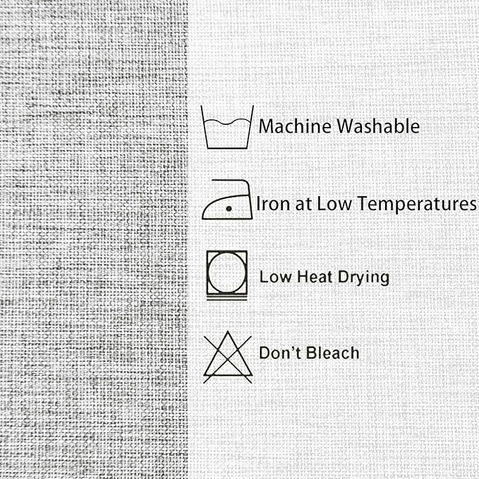 Hiasan Faux Linen Rectangle Tablecloth - Wrinkle and Stain Resistant Washable Table Cloth for Kitchen Dining Room Holiday Table Cover for Dinner, Light Grey, 90 x 132 Inch