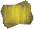 Ambesonne Yellow Place Mats Set of 4, Abstract Retro Design Art with Wavy Vertical Lines Simple Modern Design, Washable Fabric Placemats for Dining Table, Standard Size, Olive Green