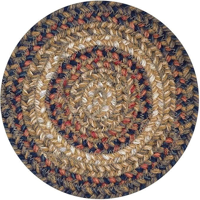 Homespice Russet Jute Braided Trivets for Table, Warm Country Decor, Set of 3, Multicolor 8" Round Heat Resistant Mats - Rich Colors, Easy to Clean, Durable and Protects Furniture