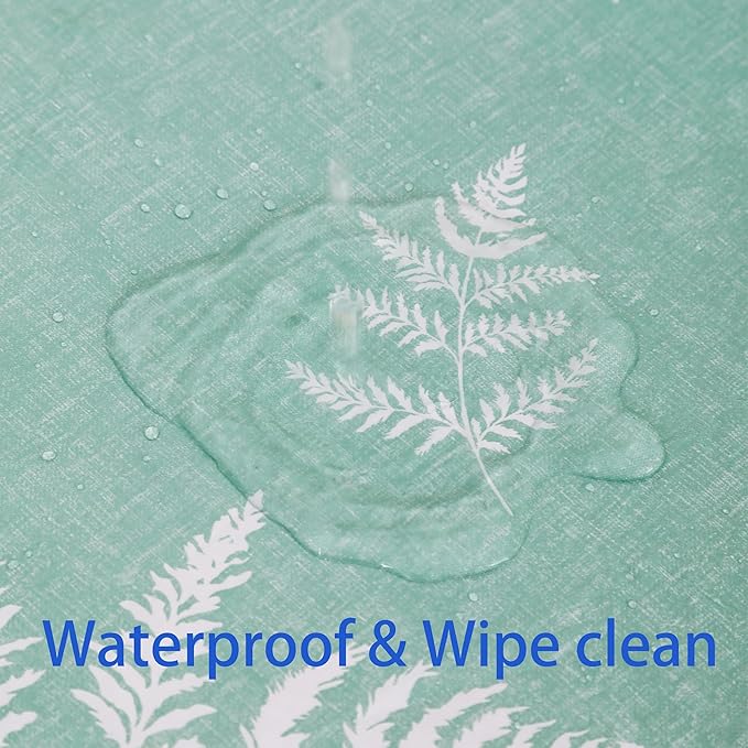 Walrus Round Vinyl Fitted Tablecloth with Flannel Backing Elastic Edge Design Table Cover Waterproof Oil-Proof PVC Table Cloth Stain-Resistant Best for 37"-44" Round