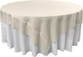 LA Linen Polyester Poplin Washable Square Tablecloth, Stain and Wrinkle Resistant Table Cover 72x72, Fabric Table Cloth for Dinning, Kitchen, Party, Holiday 72 by 72-Inch, Ivory