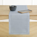 Solino Home Linen Dusty Blue Table Runner 72 Inches Long - 100% Pure Linen Hemstitch Table Runner 14 x 72 Inch for Dresser, Dining, Winter, Spring, Easter - Classic Hemstitch