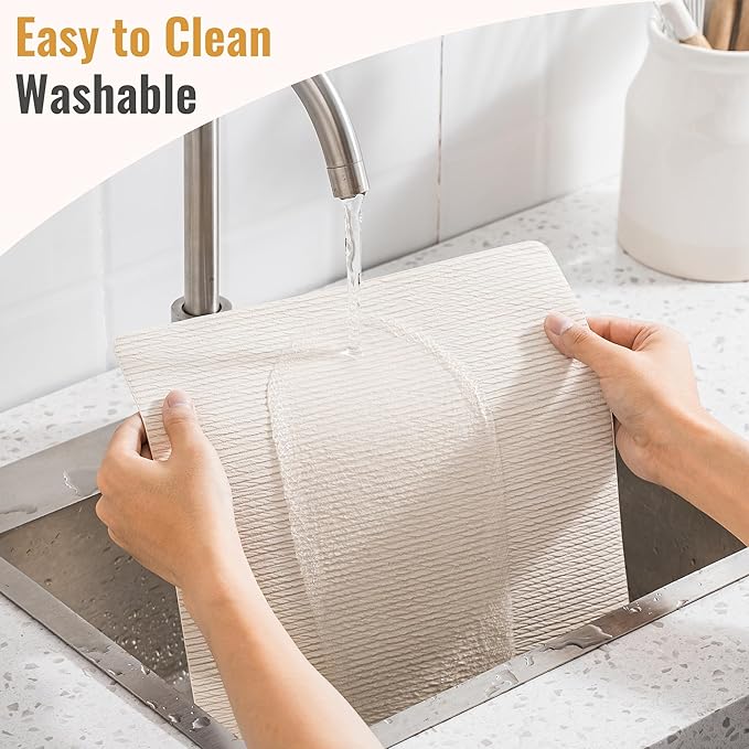Jovono Faux Leather Placemats Set of 8, Waterproof Washable Table Mats, Easy-Clean Heat Resistant Kitchen Vinyl Place Mat for Dining Table, Restaurant, Indoor, 17.8"x11.8", Ivory