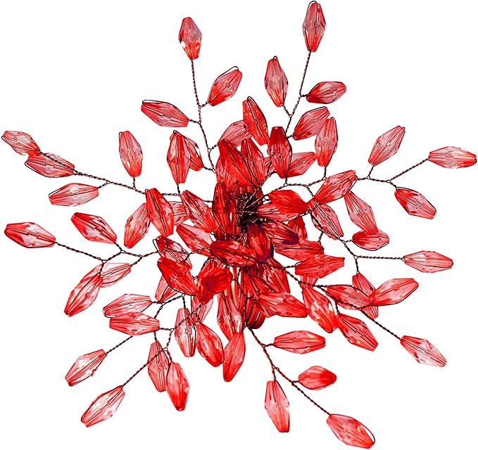 Napkin Rings Set of 8 for Dining Table Decoration Parties Everyday Metal Napkin Holder Leaf Red (Pack of 8)