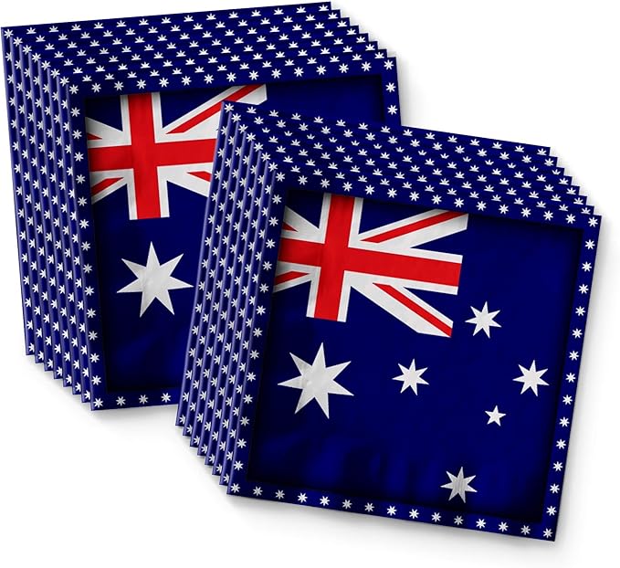 Australian Flag Australia Birthday Party Supplies Set Plates Napkins Cups Tableware Kit for 16