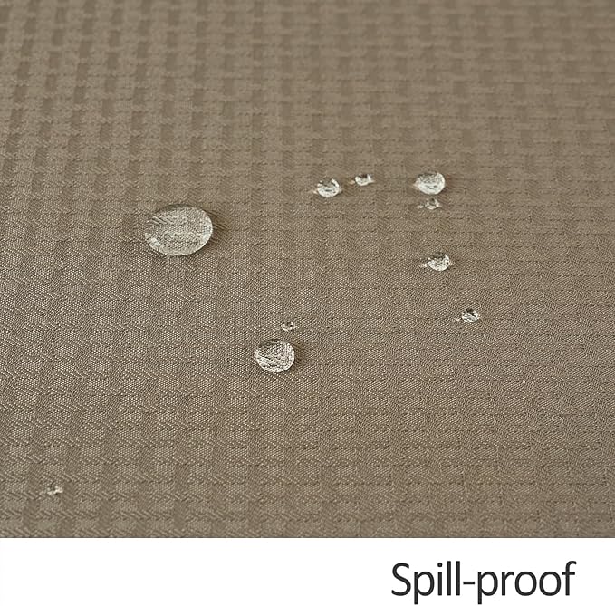maxmill Weaved Texture Tablecloth Water Resistance Antiwrinkle Spillproof Soft Washable Table Cloth for Dining Room, Buffet Banquet Parties Holiday Dinner, Rectangular 60 x 108 Inch, Brown
