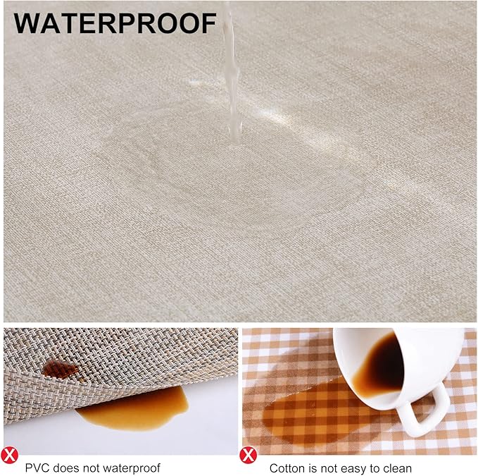 homing Faux Leather Heat Resistant Placemats 8 Packs, Waterproof Wipeable Dining PU Place Mats for Indoor & Outdoor, Easy to Clean, Beige