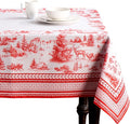 Maison d' Hermine Table Cloth Square Table 100% Cotton 60 x 60 Inches Fall Tablecloth Reusable Everyday Use for Thanksgiving Christmas Decorations Dining Farmhouse Party (Winter Jouy)