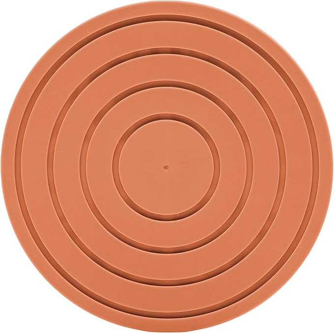 Drink Coasters for Tabletop Protection - Set of 4 No-Slip Silicone Rubber Coasters for Coffee Table, Desk & More - USA-Made Coasters for Drinks w/Liquid-Catching Grooves (Burnt Orange)