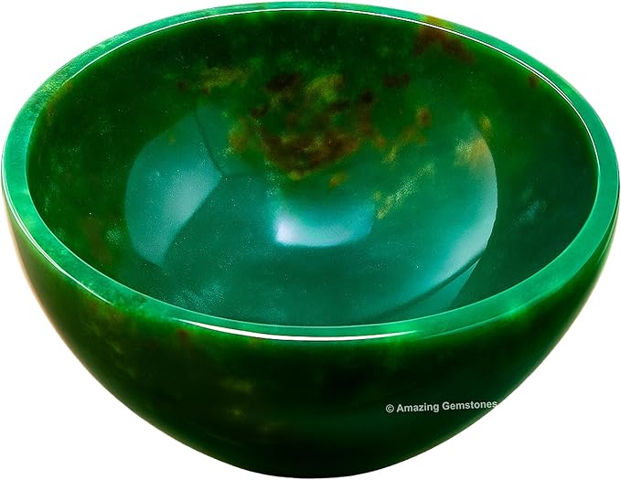 Bloodstone Crystal Bowl - 2 Inch Decorative Bowls for Room and Home Decor - Gemstone Healing Crystals for Elegant Display, Positive Energy Balance and Gift