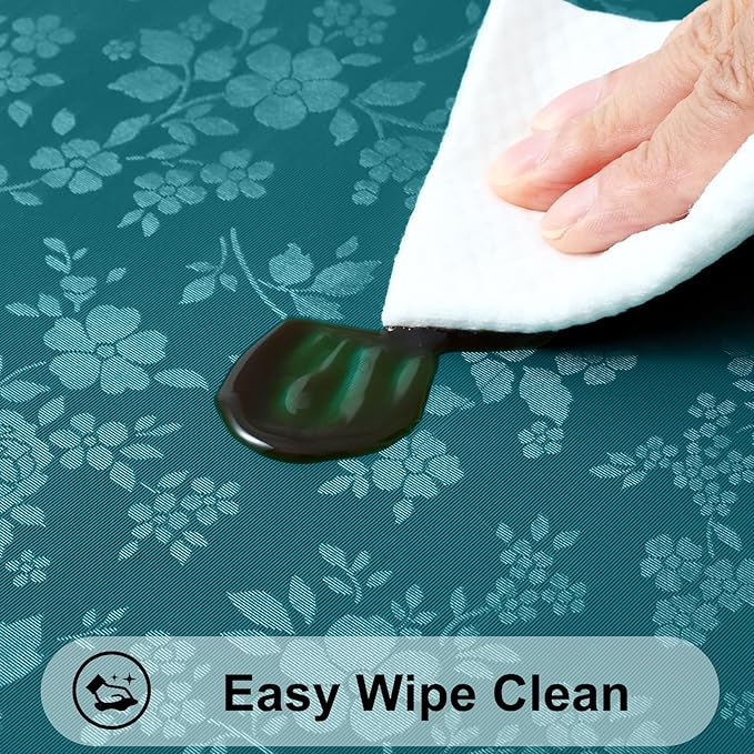 Smiry Rectangle Table Cloth, Waterproof Heavy Duty Vinyl Tablecloths, Wipeable Washable Table Cover for Kitchen, Dining (Emerald Green, 60" X 126")