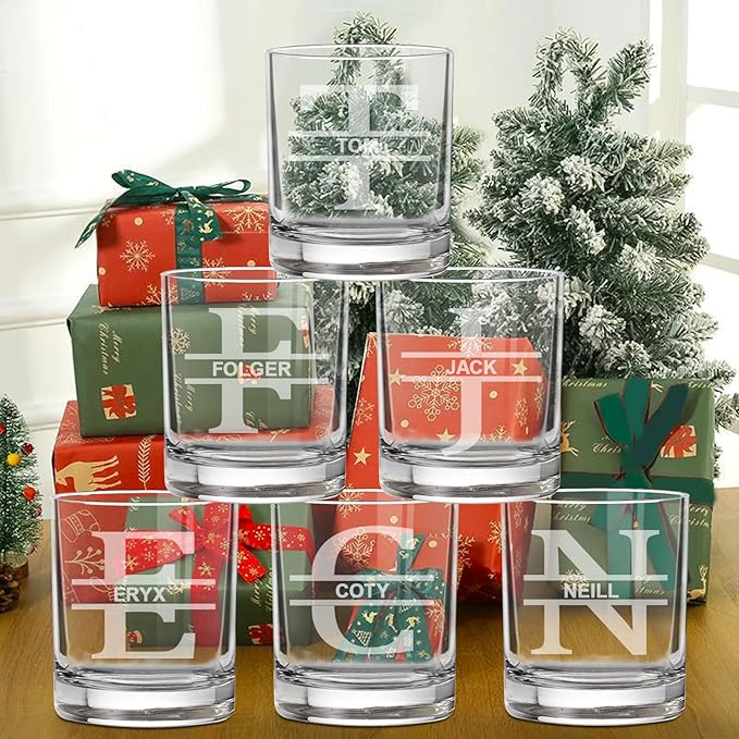 Whiskey Glasses Set of 6, 10 Oz Old Fashioned Glass Cocktail Glasses, Lowball Glasses Tumbler, Clear Glass Cups for Bourbon Whiskey Scotch Rum Juice, Whiskey Gifts for Men