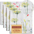 Maison d' Hermine Cloth Napkins Set of 4 100% Cotton Everyday Reusable Square Napkins Cloth Washable Dinner Wedding Restaurant Valentines Day Decorations Spring/Summer (Botanical Fresh, 20" x 20")