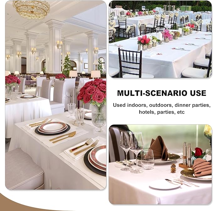 Fitable Navy Rectangle Tablecloths for 6 Foot Tables, 6 Pack - 70 x 108 Inches - Stain Resistant and Washable Table Clothes, Polyester Fabric Table Covers for Wedding, Party, Banquet, Buffect
