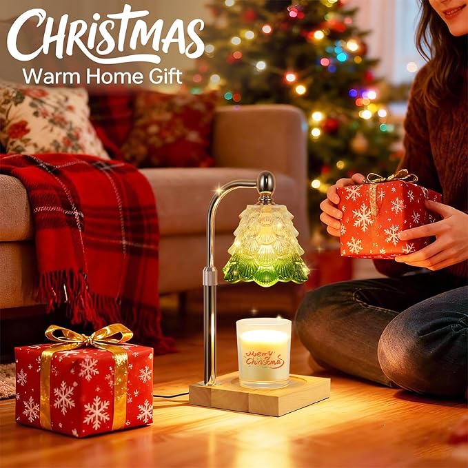 Candle Warmer Lamp with Timer Dimmer Adjustable Height, Candle Warmer with 2 Bulbs for Jar Candles, Home Decor, for Women Birthday