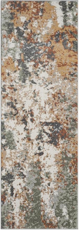Keen Home Design Area Rugs - 2x16 Non-Shedding, Abstract Rugs for Kitchen, Living Room, Bedroom, Dining Room, Entryway - Size: 2'8" x 16', Multi