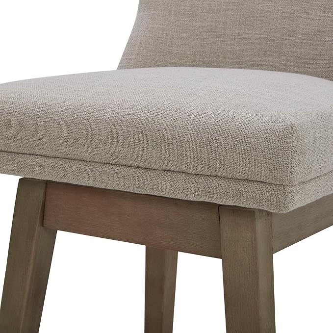 CHITA Counter Height Swivel Barstools, FSC Certified Upholstered Performance Fabric Bar Stools Set of 2, 26" Seat Height, Tan