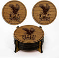 LazerEdge Mary Washington Eagles Wooden Coaster Set - Cherry Wood - Officially Licensed Product - 4-Pack