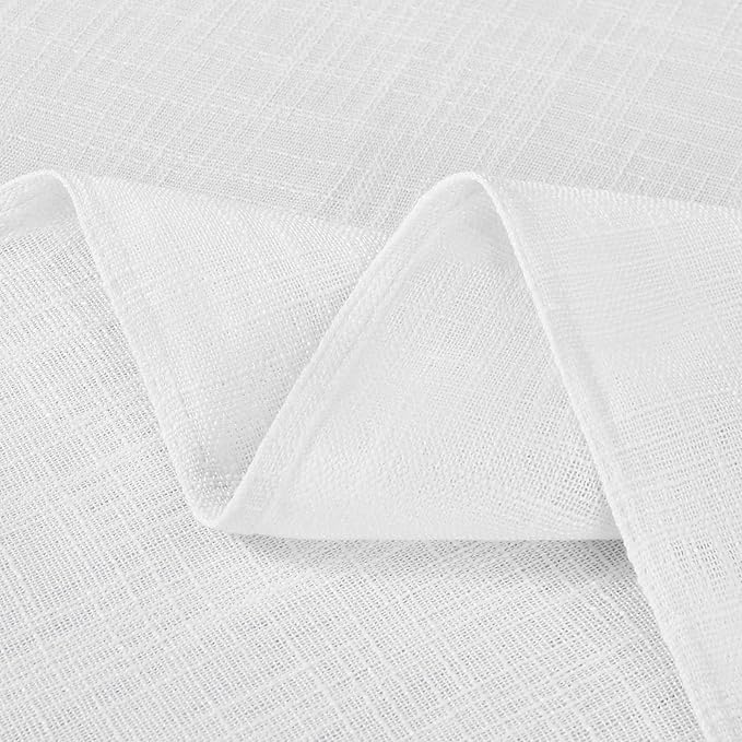 Softalker Linen Textured Rectangle Tablecloth, Waterproof Wipeable Farmhouse Burlap Table Cloth, Stain Resistant Wrinkle Free Table Covers for Kitchen Dining Holiday Party (60 x 84, White)
