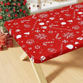 Smiry Rectangle Christmas Table Cloth, Waterproof Elastic Fitted Tablecloths for 8 Foot Tables, Washable Polyester Table Cover for Christmas Dinner (Snowflower, 30"x96")