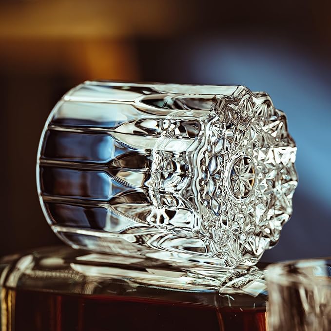 Whiskey Glasses, Heavy-base Rocks Glasses, 7.5oz Whisky Glass Sets Of 4, Bourbon Glass Gift For Men, Old Fashioned Glass Suitable For Scotch, Liquor, Rum, Cognac, Vodka& Rocks Cocktails
