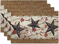 Western Placemats Set of 4 - Rustic Star Tablemats 12x18 Vintage Southwest Place Mats Set for Kitchen Dining Table
