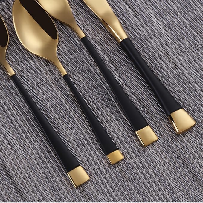 Blue-Gold Silverware ZILNEHZ Flatware Set for 12 Stainless Steel Cutlery Set Elegance Luxury Tableware Set Forks and Spoons Utensil Sets for Home Restaurant Dishwasher Safe
