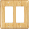 Solid Bamboo Double Toggle Light Switch Cover Plate Decorative Wall Plate for Modern Homes