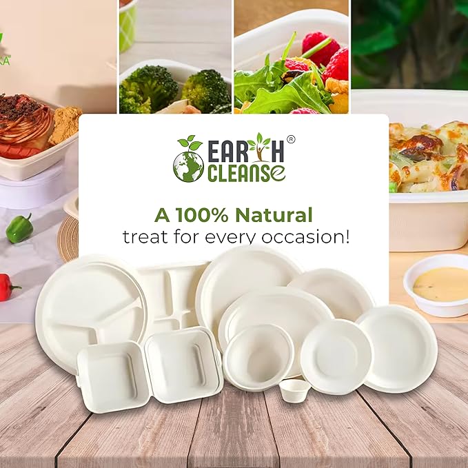 6 oz Paper Bowls [150 Pack] – Heavy-Duty Disposable Sugarcane Bowls, Made from Bagasse, Microwave & Leak-Resistant – Great for Cereal, Salad, Snacks, and Soups