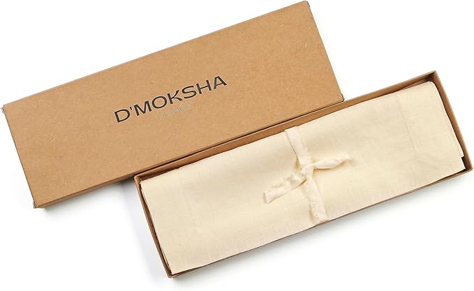 D'Moksha Homes Linen Vanilla Cream Placemats Set of 4-100% Pure Linen Placemats 14 x 19 Inch for Spring, Easter - Handcrafted and Machine Washable